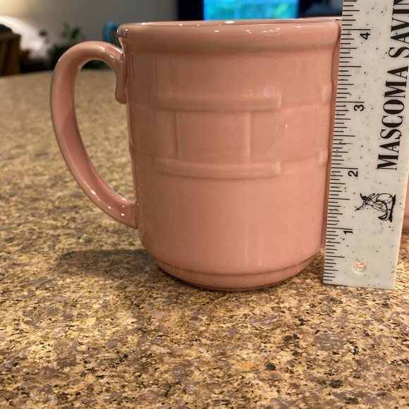 2 Longaberger Pink Mugs Woven Traditions Vitrified Pottery (Mugs Only) - Picture 6 of 17